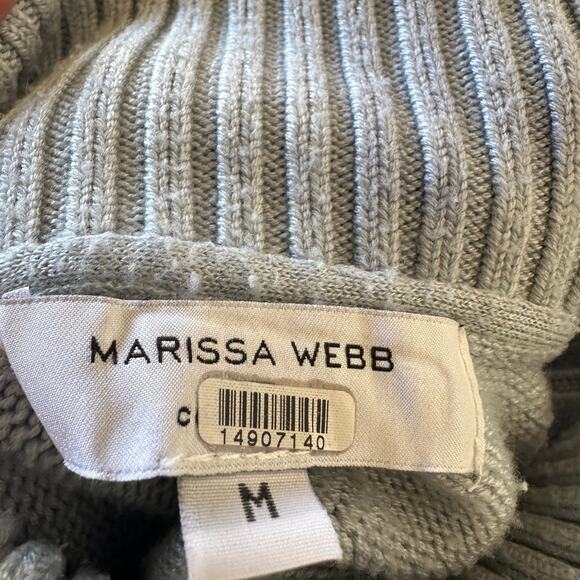 Marissa Webb Blue Turtleneck Sweater MEDIUM Balloon Sleeve Soft Oversized $270 - Picture 9 of 10